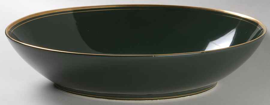 Pavillon Hunter Green 10" Oval Vegetable Bowl by Fitz & Floyd-1