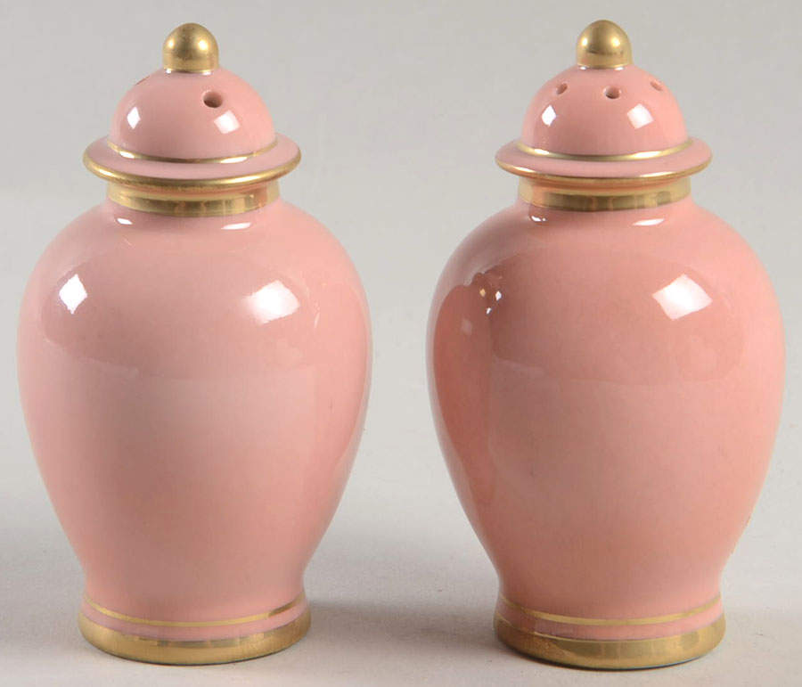 Pavillon Peach Coral Salt & Pepper Set by Fitz & Floyd-1