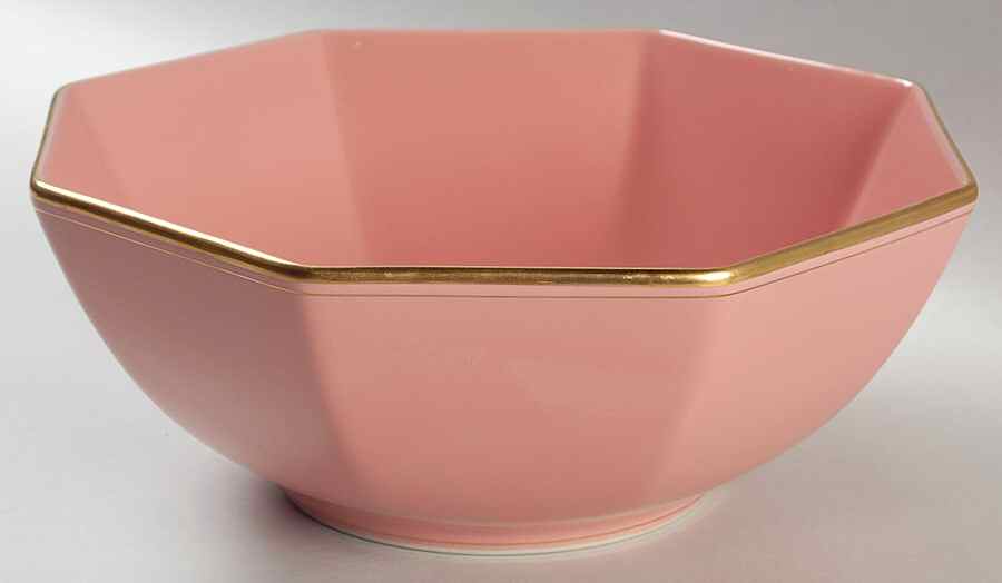 Pavillon Peach Coral 8" Octagonal Vegetable Bowl by Fitz & Floyd-1