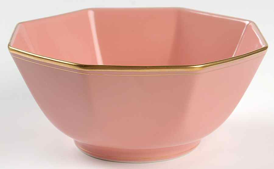 Pavillon Peach Coral 7" Octagonal Vegetable Bowl by Fitz & Floyd-1