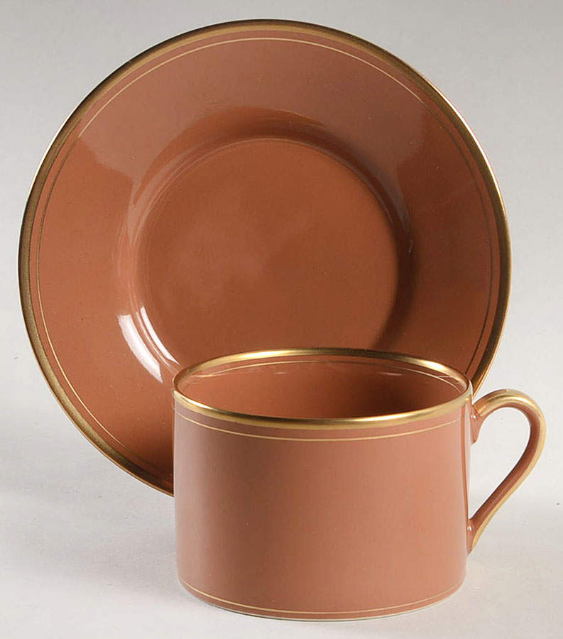 Pavillon Sandalwood Flat Cup & Saucer Set by Fitz & Floyd-1