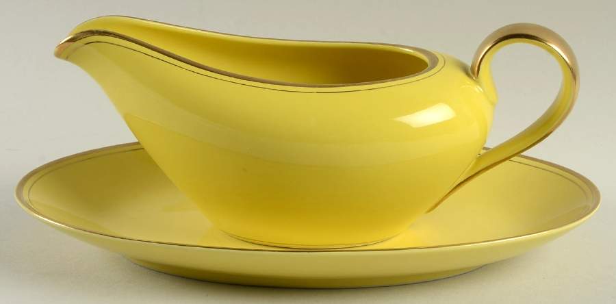 Pavillon Yellow Gravy Boat & Underplate by Fitz & Floyd-1