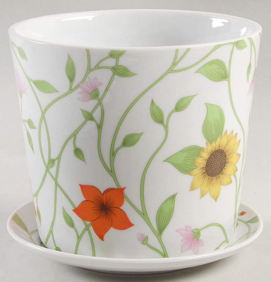 Petite Fleur 5" Flower Pot & Underplate by Fitz & Floyd-1