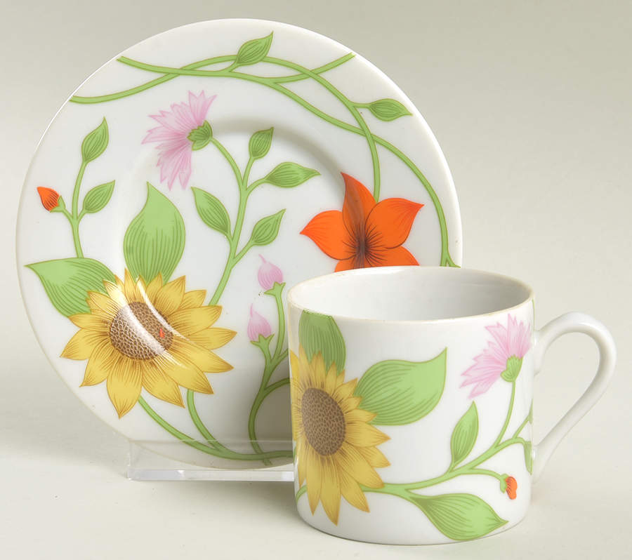 Petite Fleur Flat Demitasse Cup & Saucer Set by Fitz & Floyd-1