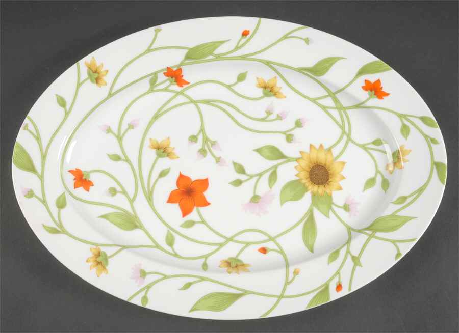 Petite Fleur 14" Oval Serving Platter by Fitz & Floyd-1
