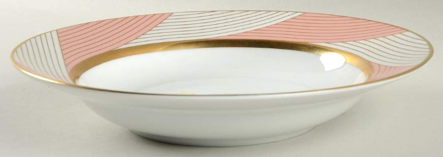 Peach Facette Large Rim Soup Bowl by Fitz & Floyd-1