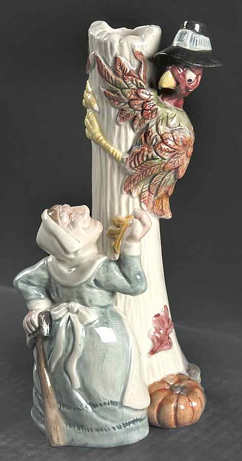 Pilgrims Progress 8" Tall Candlestick by Fitz & Floyd-1
