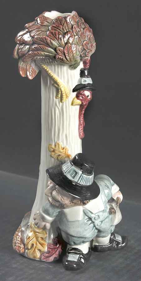 Pilgrims Progress 8" Tall Candlestick by Fitz & Floyd-1