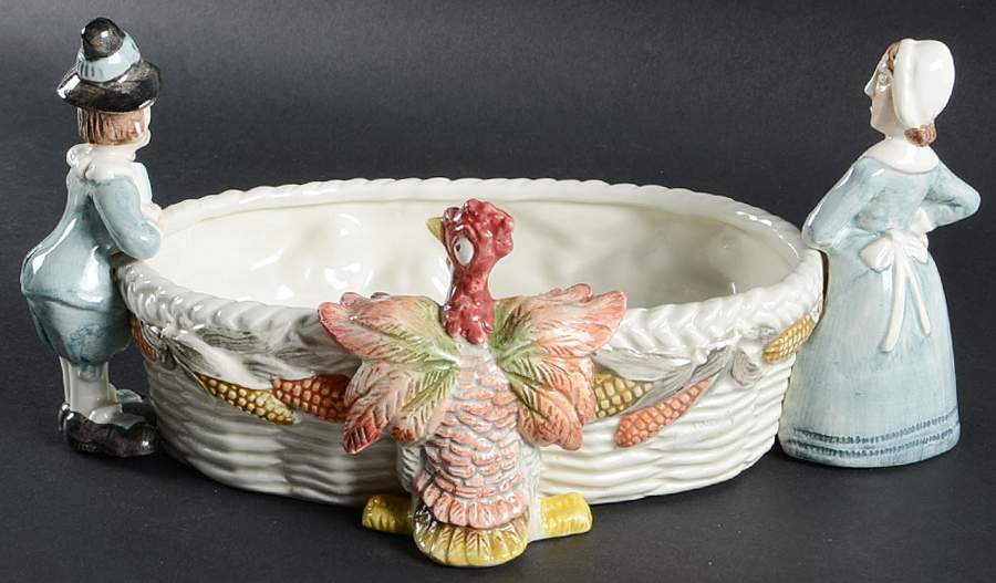 Pilgrims Progress Cranberry Bowl by Fitz & Floyd-1
