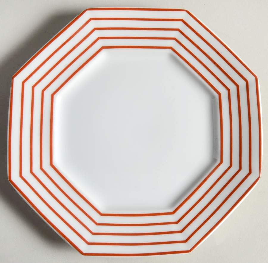 Pin Stripe Terra Cotta Bread & Butter Plate by Fitz & Floyd-1
