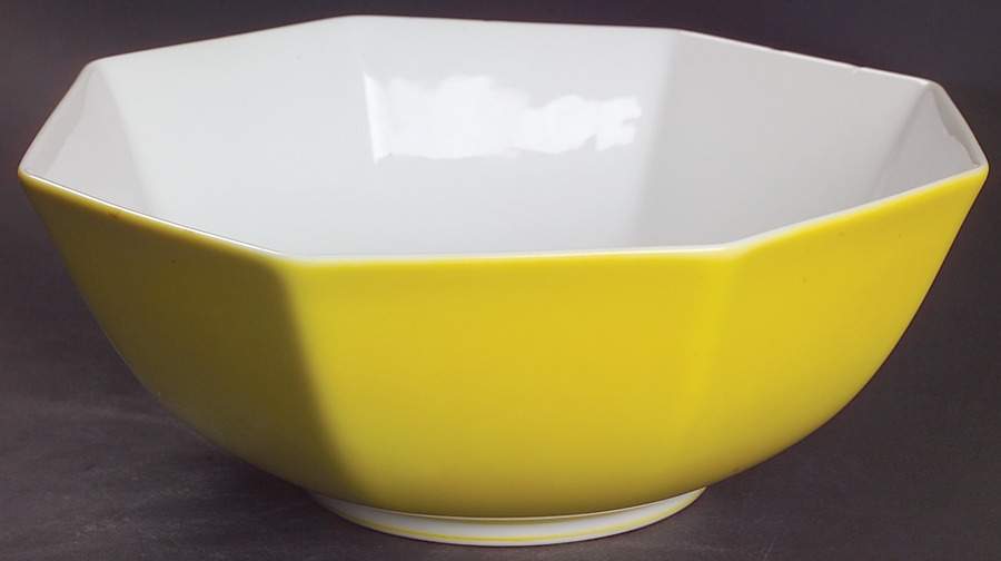 Pin Stripe Yellow 8" Octagonal Vegetable Bowl by Fitz & Floyd-1