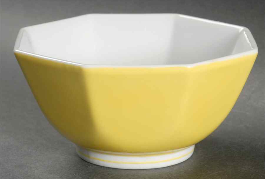 Pin Stripe Yellow 5" Octagonal Vegetable Bowl by Fitz & Floyd-1