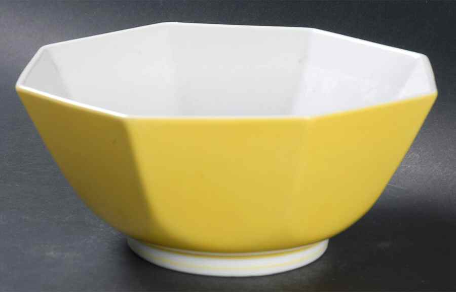 Pin Stripe Yellow 7" Octagonal Vegetable Bowl by Fitz & Floyd-1