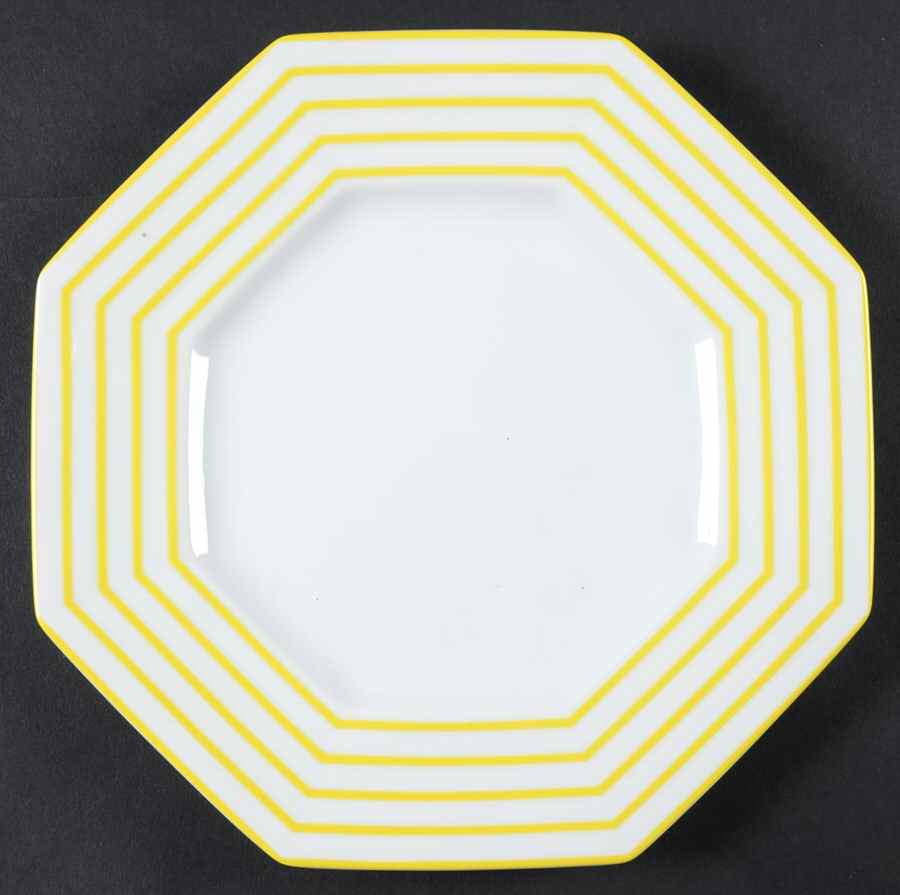 Pin Stripe Yellow Salad Plate by Fitz & Floyd-1