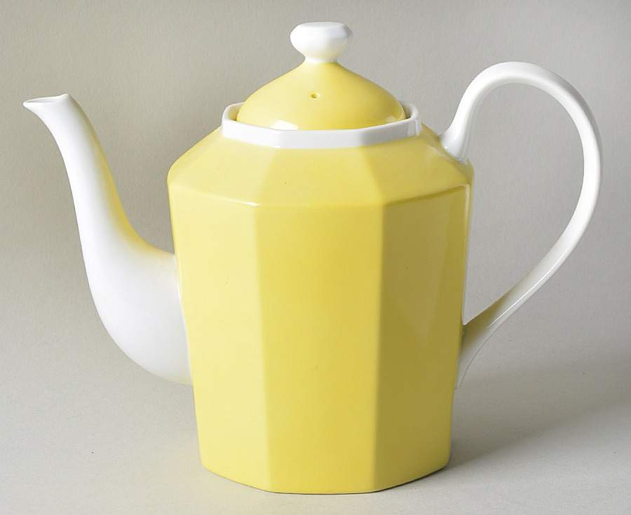 Pin Stripe Yellow Teapot & Lid by Fitz & Floyd-1