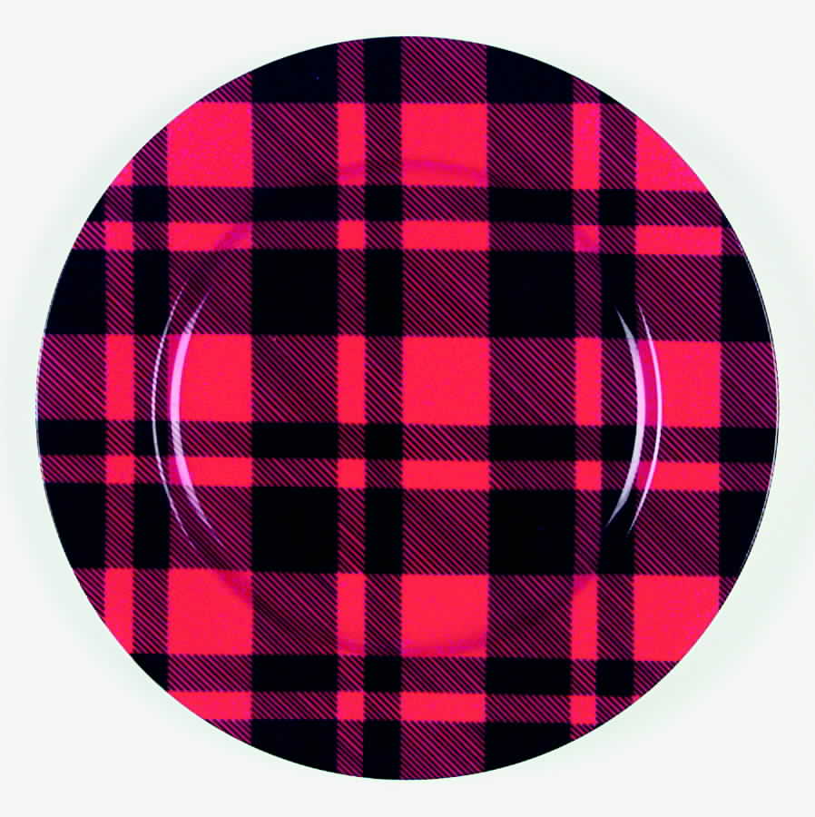 Black and Red Plaid Service Plate (Charger) by Fitz & Floyd-1