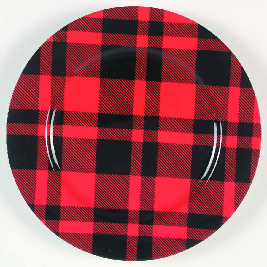 Black and Red Plaid Dinner Plate by Fitz & Floyd-1