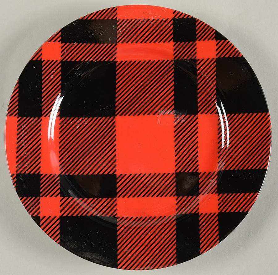 Black and Red Plaid Bread & Butter Plate by Fitz & Floyd-1