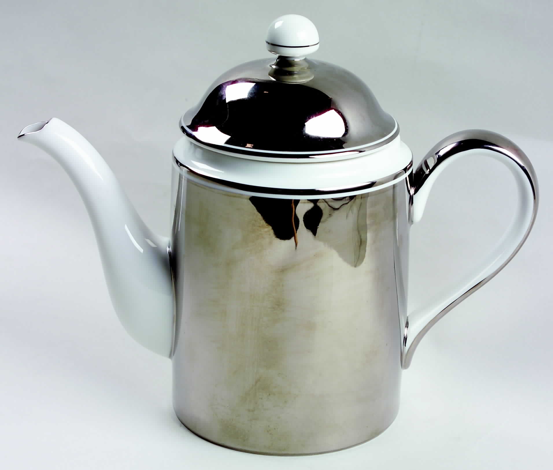 Platinum Rondelet Coffee Pot & Lid by Fitz & Floyd-1