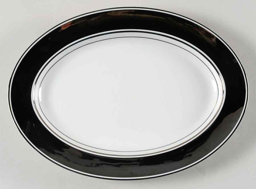 Platinum Rondelet 14" Oval Serving Platter by Fitz & Floyd-1