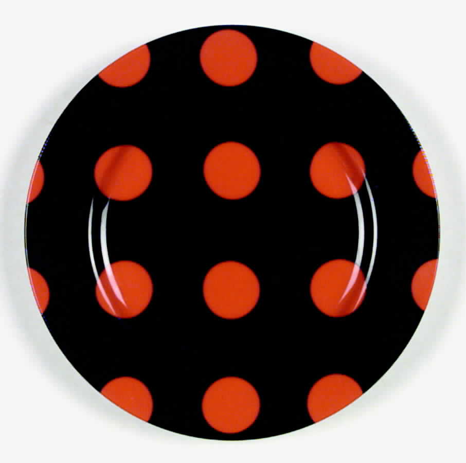 Polka Dots (Red Dots on Black) Salad Plate by Fitz & Floyd-1