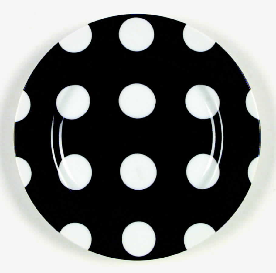 Polka Dots (White Dots on Black) Salad Plate by Fitz & Floyd-1