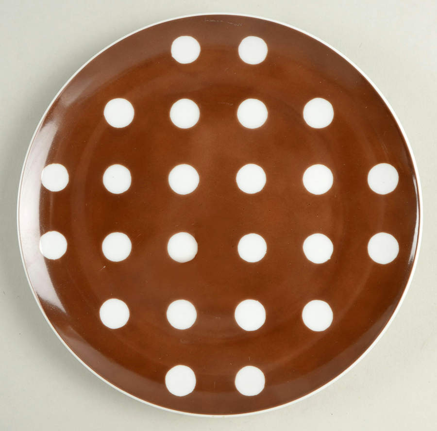 Polka Dots (White Dots on Brown) Salad Plate by Fitz & Floyd-1