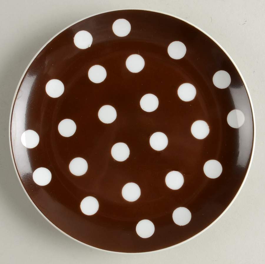 Polka Dots (White Dots on Brown) Bread & Butter Plate by Fitz & Floyd-1
