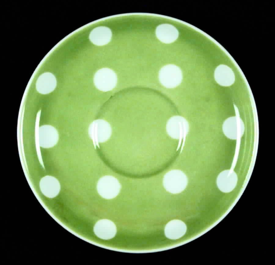 Polka Dots (White Dots on Light Green) Saucer by Fitz & Floyd-1