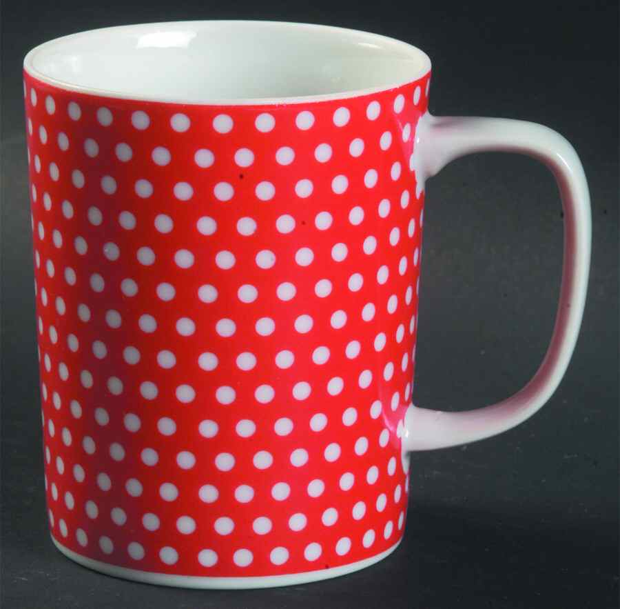 Red Dotted Swiss (Red with Small White Dots) Mug by Fitz & Floyd-1