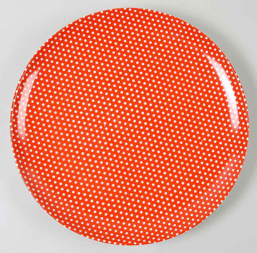Red Dotted Swiss (Red with Small White Dots) 12" Chop Plate (Round Platter) by Fitz & Floyd-1