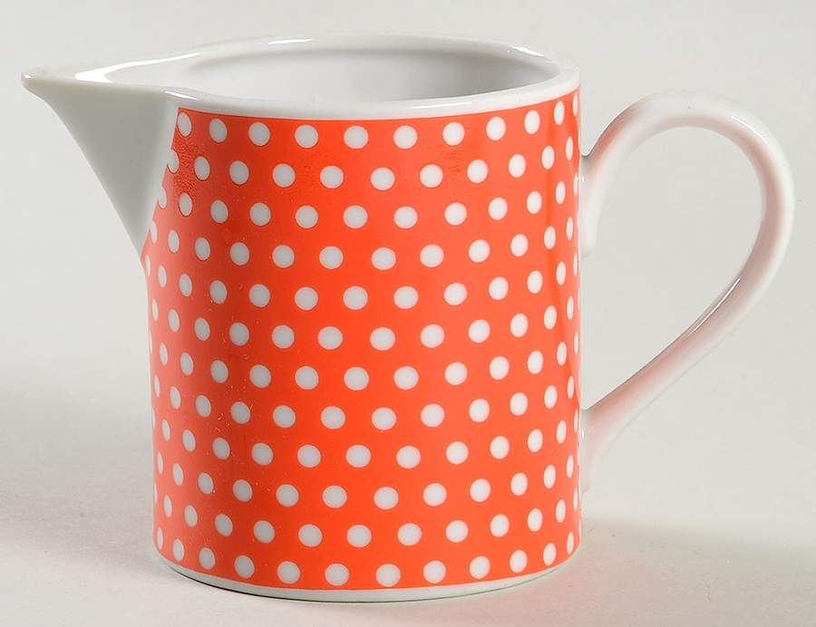 Red Dotted Swiss (Red with Small White Dots) Creamer by Fitz & Floyd-1