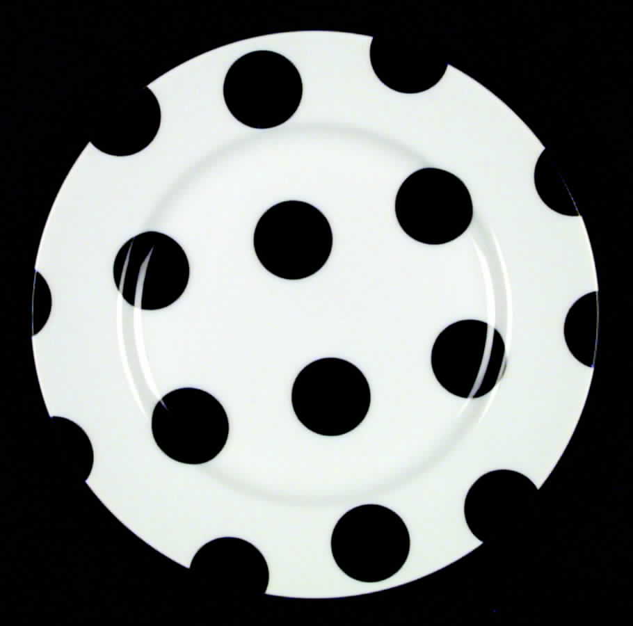 Polka Dots (Black Dots on White) Salad Plate by Fitz & Floyd-1