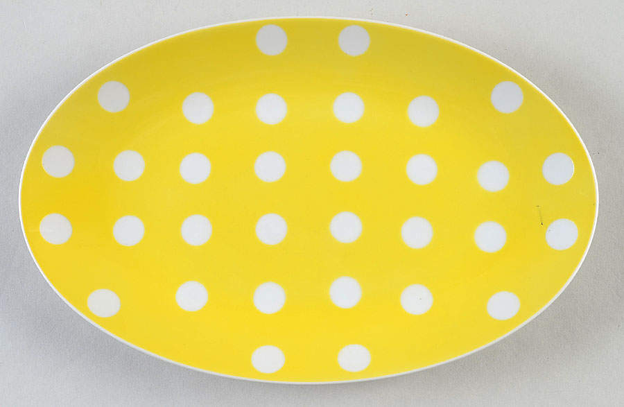 Polka Dots (White Dots on Yellow) Relish/Gravy Underplate by Fitz & Floyd-1
