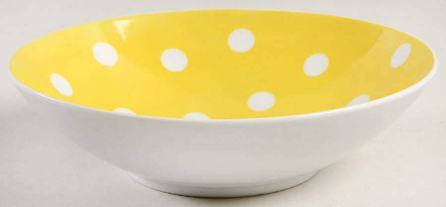 Polka Dots (White Dots on Yellow) 8" Round Vegetable Bowl by Fitz & Floyd-1