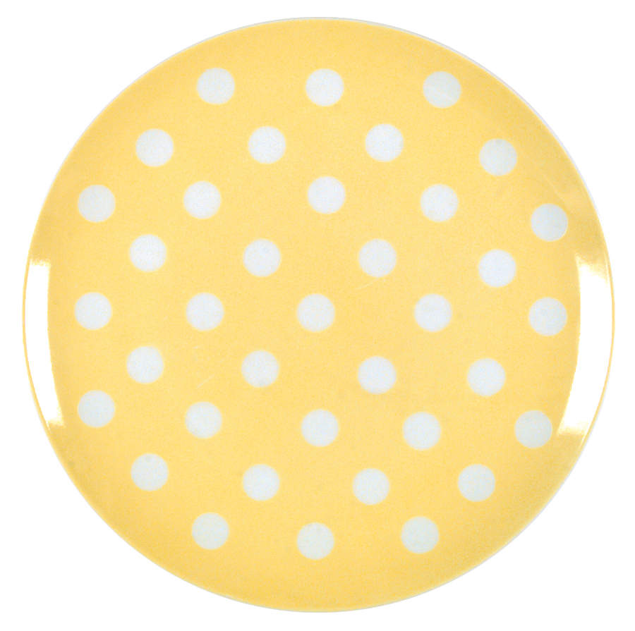 Polka Dots (White Dots on Yellow) Dinner Plate by Fitz & Floyd-1