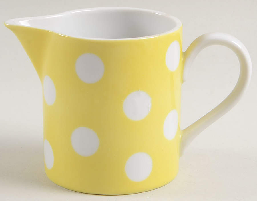 Polka Dots (White Dots on Yellow) Creamer by Fitz & Floyd-1