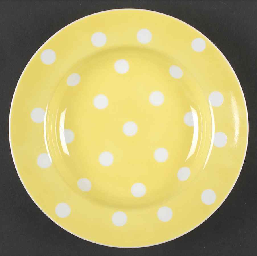Polka Dots (White Dots on Yellow) Large Rim Soup Bowl by Fitz & Floyd-1