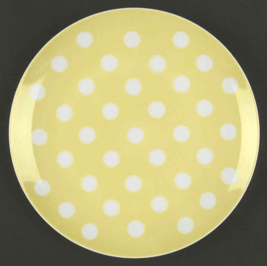 Polka Dots (White Dots on Yellow) Salad Plate by Fitz & Floyd-1
