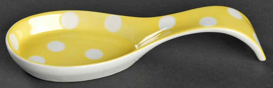 Polka Dots (White Dots on Yellow) Spoon Stacking Spoon Holder Caddy by Fitz & Floyd-1