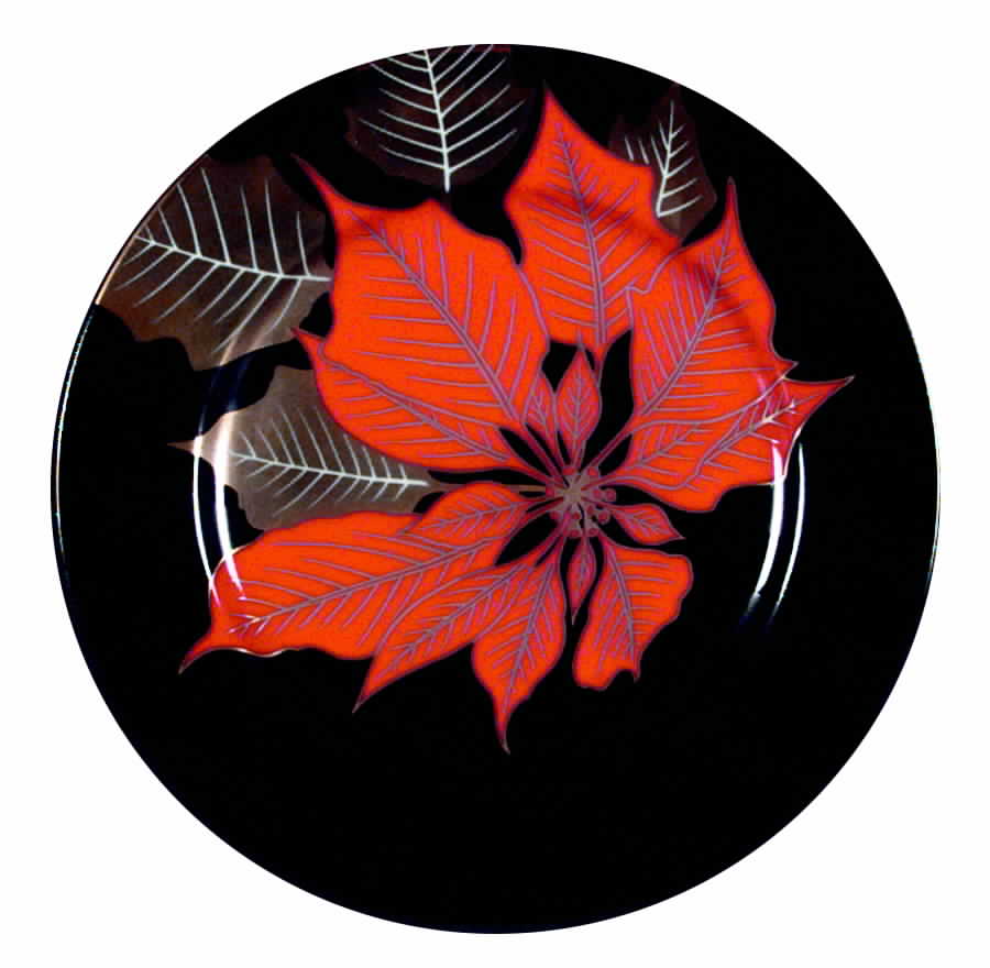 Poinsettia Noir Salad Plate by Fitz & Floyd-1