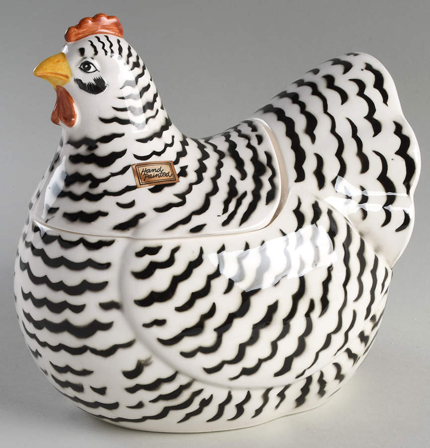 Poulet Figural Cookie Jar & Lid by Fitz and Floyd-1