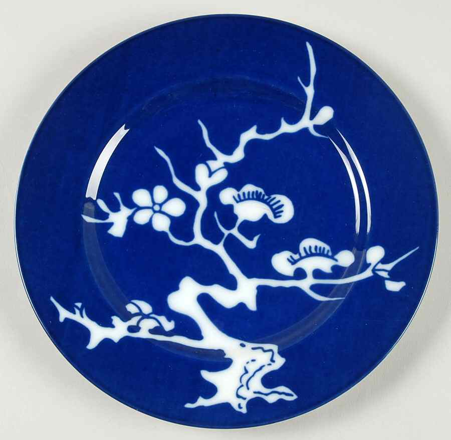 Prunier De Chine Cobalt (Negative) Salad Plate by Fitz & Floyd-1