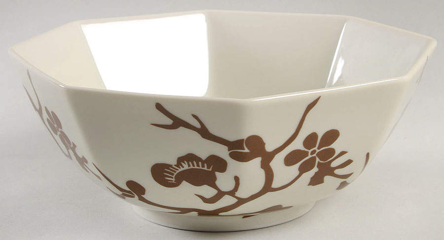 Prunier De Chine Cognac (Positive) 8" Octagonal Vegetable Bowl by Fitz & Floyd-1