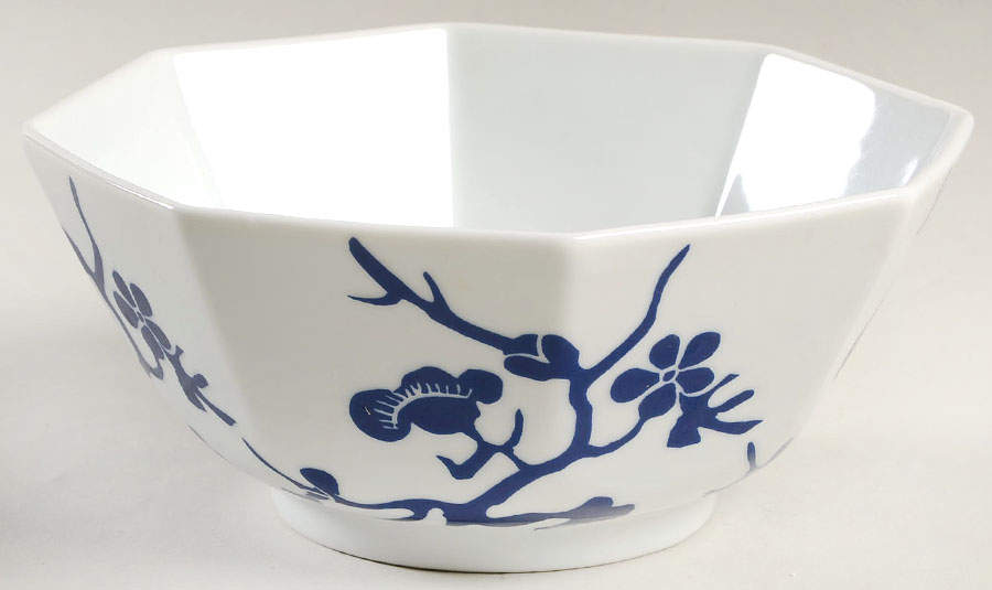 Prunier De Chine Cobalt (Positive) 6" Octagonal Vegetable Bowl by Fitz & Floyd-1