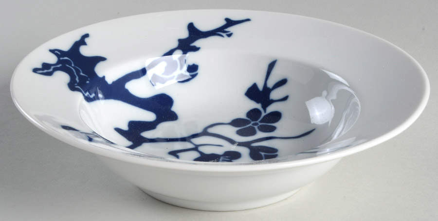 Prunier De Chine Cobalt (Positive) Rim Soup Bowl by Fitz & Floyd-1