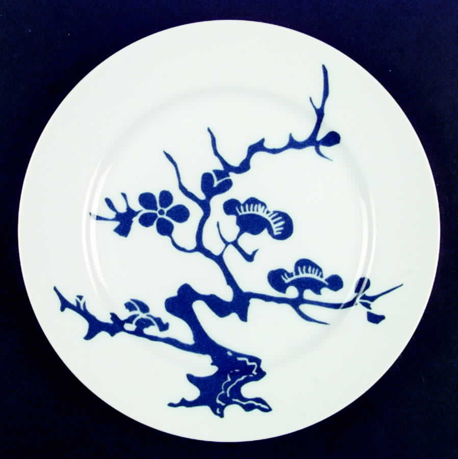 Prunier De Chine Cobalt (Positive) Dinner Plate by Fitz & Floyd-1