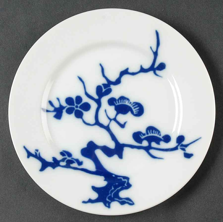 Prunier De Chine Cobalt (Positive) Bread & Butter Plate by Fitz & Floyd-1