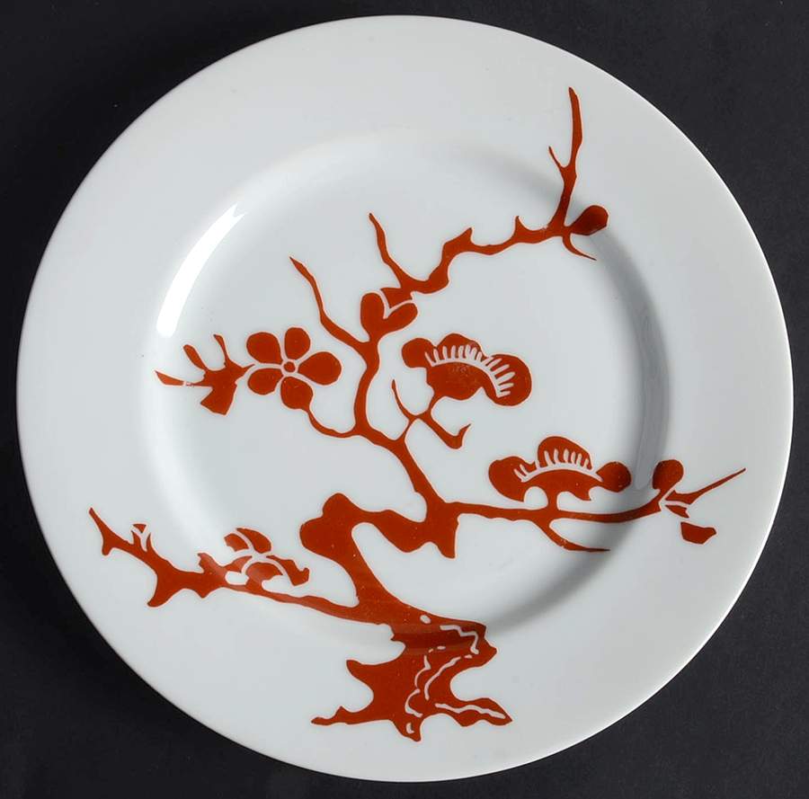Prunier De Chine Red (Positive) Salad Plate by Fitz & Floyd-1