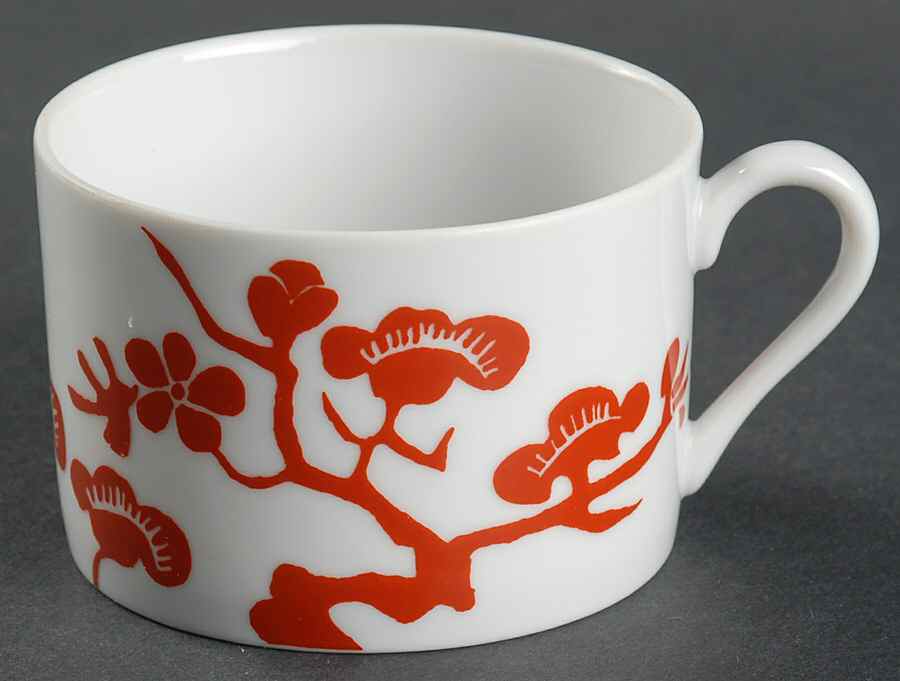 Prunier De Chine Red (Positive) Flat Cup by Fitz & Floyd-1